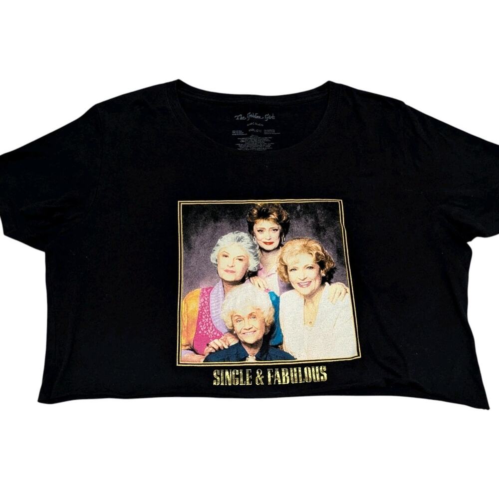 Golden Girls Single Fabulous Crop Top Graphic T Tee Shirt Women Plus 2X Black - Picture 3 of 6